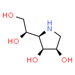 ChemSpider 2D Image | (2R,3S,4R)-2-[(1R)-1,2-Dihydroxyethyl]-3,4-pyrrolidinediol | C6H13NO4