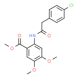 ChemSpider 2D Image | Methyl 2-{[(4-chlorophenyl)acetyl]amino}-4,5-dimethoxybenzoate | C18H18ClNO5