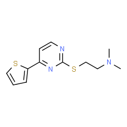 ChemSpider 2D Image | N,N-Dimethyl-2-{[4-(2-thienyl)-2-pyrimidinyl]sulfanyl}ethanamine | C12H15N3S2
