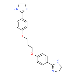 ChemSpider 2D Image | 2,2'-[1,3-Propanediylbis(oxy-4,1-phenylene)]bis(4,5-dihydro-1H-imidazole) | C21H24N4O2
