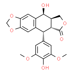 ChemSpider 2D Image | (-)-4'-Demethylepipodophyllotoxin | C21H20O8