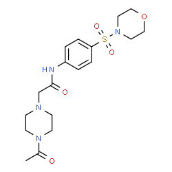 ChemSpider 2D Image | 2-(4-Acetyl-1-piperazinyl)-N-[4-(4-morpholinylsulfonyl)phenyl]acetamide | C18H26N4O5S