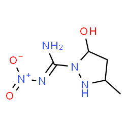 ChemSpider 2D Image | 5-Hydroxy-3-methyl-N'-nitro-1-pyrazolidinecarboximidamide | C5H11N5O3