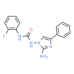 ChemSpider 2D Image | 1-(2-Amino-4-Phenylimidazol-1-Yl)-3-(2-Fluorophenyl)urea | C16H14FN5O