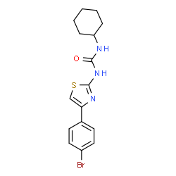 ChemSpider 2D Image | 1-[4-(4-Bromophenyl)-1,3-thiazol-2-yl]-3-cyclohexylurea | C16H18BrN3OS