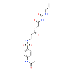 ChemSpider 2D Image | 2-[(Allylcarbamoyl)amino]-2-oxoethyl N-[(4-acetamidophenyl)sulfonyl]-beta-alaninate | C17H22N4O7S
