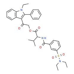 ChemSpider 2D Image | 2-(1-Ethyl-2-phenyl-1H-indol-3-yl)-2-oxoethyl N-[3-(diethylsulfamoyl)benzoyl]valinate | C34H39N3O6S