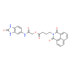 ChemSpider 2D Image | 2-Oxo-2-[(2-oxo-2,3-dihydro-1H-benzimidazol-5-yl)amino]ethyl 4-(1,3-dioxo-1H-benzo[de]isoquinolin-2(3H)-yl)butanoate | C25H20N4O6