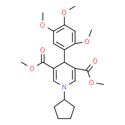 ChemSpider 2D Image | Dimethyl 1-cyclopentyl-4-(2,4,5-trimethoxyphenyl)-1,4-dihydro-3,5-pyridinedicarboxylate | C23H29NO7