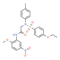 ChemSpider 2D Image | N~2~-[(4-Ethoxyphenyl)sulfonyl]-N-(2-methoxy-5-nitrophenyl)-N~2~-(4-methylphenyl)glycinamide | C24H25N3O7S