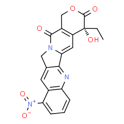 ChemSpider 2D Image | (4R)-4-Ethyl-4-hydroxy-10-nitro-1H-pyrano[3',4':6,7]indolizino[1,2-b]quinoline-3,14(4H,12H)-dione | C20H15N3O6