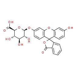 ChemSpider 2D Image | 6'-Hydroxy-3-oxo-3H-spiro[2-benzofuran-1,9'-xanthen]-3'-yl beta-D-glucopyranosiduronic acid | C26H20O11