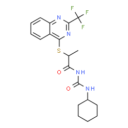 ChemSpider 2D Image | N-(Cyclohexylcarbamoyl)-2-{[2-(trifluoromethyl)-4-quinazolinyl]sulfanyl}propanamide | C19H21F3N4O2S