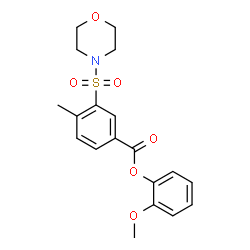 ChemSpider 2D Image | 2-Methoxyphenyl 4-methyl-3-(4-morpholinylsulfonyl)benzoate | C19H21NO6S