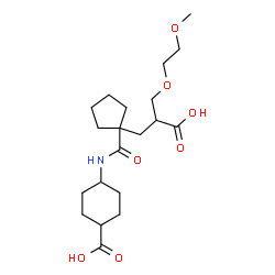 ChemSpider 2D Image | 4-[({1-[2-Carboxy-3-(2-methoxyethoxy)propyl]cyclopentyl}carbonyl)amino]cyclohexanecarboxylic acid | C20H33NO7