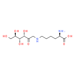 ChemSpider 2D Image | (2R)-2-Amino-6-{[(3S,4R,5R)-3,4,5,6-tetrahydroxy-2-oxohexyl]amino}hexanoic acid | C12H24N2O7