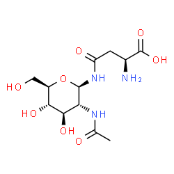 ChemSpider 2D Image | N4-(beta-N-Acetyl-D-glucosaminyl)-L-asparagine | C12H21N3O8