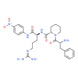 ChemSpider 2D Image | (2S)-N-{(2S)-5-[(Diaminomethylene)amino]-1-[(4-nitrophenyl)amino]-1-oxo-2-pentanyl}-1-(D-phenylalanyl)-2-piperidinecarboxamide | C27H36N8O5