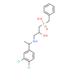 ChemSpider 2D Image | Benzyl(3-{[1-(3,4-dichlorophenyl)ethyl]amino}-2-hydroxypropyl)phosphinic acid | C18H22Cl2NO3P