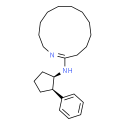 ChemSpider 2D Image | (1E)-N-[(1R,2R)-2-Phenylcyclopentyl]azacyclotridec-1-en-2-amine | C23H36N2