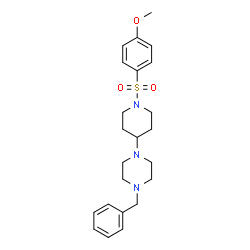 ChemSpider 2D Image | 1-Benzyl-4-{1-[(4-methoxyphenyl)sulfonyl]-4-piperidinyl}piperazine | C23H31N3O3S
