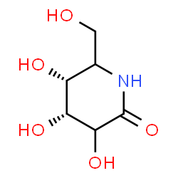 ChemSpider 2D Image | (4R,5R)-3,4,5-Trihydroxy-6-(hydroxymethyl)-2-piperidinone | C6H11NO5