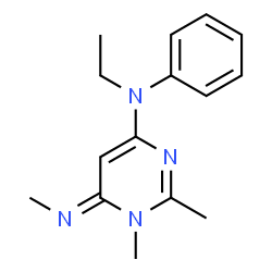ChemSpider 2D Image | N-Ethyl-1,6-dihydro-1,2-dimethyl-6-(methylimino)-N-phenyl-4-pyrimidinamine | C15H20N4