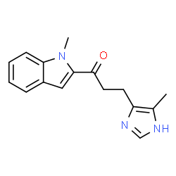 ChemSpider 2D Image | 3-(4-Methyl-1H-imidazol-5-yl)-1-(1-methyl-1H-indol-2-yl)-1-propanone | C16H17N3O