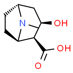 ChemSpider 2D Image | (1R,2S,3R,5R)-3-Hydroxy-8-methyl-8-azabicyclo[3.2.1]octane-2-carboxylic acid | C9H15NO3