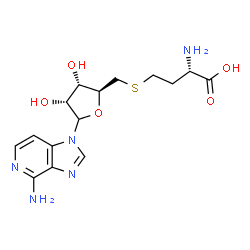 ChemSpider 2D Image | (2S)-2-Amino-4-({[(2S,3S,4R)-5-(4-amino-1H-imidazo[4,5-c]pyridin-1-yl)-3,4-dihydroxytetrahydro-2-furanyl]methyl}sulfanyl)butanoic acid | C15H21N5O5S