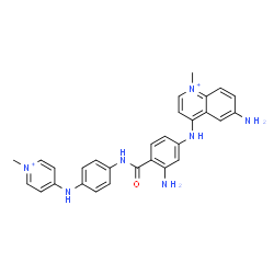 ChemSpider 2D Image | 6-Amino-4-{[3-amino-4-({4-[(1-methyl-4-pyridiniumyl)amino]phenyl}carbamoyl)phenyl]amino}-1-methylquinolinium | C29H29N7O