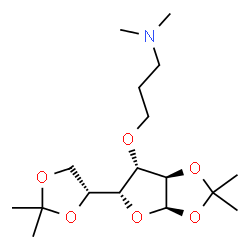 ChemSpider 2D Image | 3-({(3aR,5R,6S,6aR)-5-[(4R)-2,2-Dimethyl-1,3-dioxolan-4-yl]-2,2-dimethyltetrahydrofuro[2,3-d][1,3]dioxol-6-yl}oxy)-N,N-dimethyl-1-propanamine | C17H31NO6