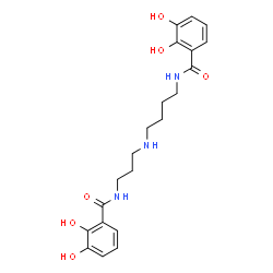 ChemSpider 2D Image | N-[3-({4-[(2,3-Dihydroxybenzoyl)amino]butyl}amino)propyl]-2,3-dihydroxybenzamide | C21H27N3O6