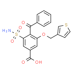 ChemSpider 2D Image | 4-Benzoyl-3-sulfamoyl-5-(3-thienylmethoxy)benzoic acid | C19H15NO6S2
