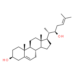 ChemSpider 2D Image | (3beta,14xi,22R)-Cholesta-5,24-diene-3,22-diol | C27H44O2