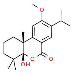 ChemSpider 2D Image | (4aR,10bR)-4a-Hydroxy-8-isopropyl-9-methoxy-4,4,10b-trimethyl-1,2,3,4,4a,10b-hexahydro-6H-benzo[c]chromen-6-one | C20H28O4