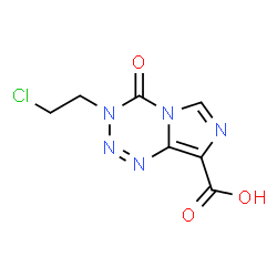 ChemSpider 2D Image | 3-(2-Chloroethyl)-4-oxo-3,4-dihydroimidazo[5,1-d][1,2,3,5]tetrazine-8-carboxylic acid | C7H6ClN5O3