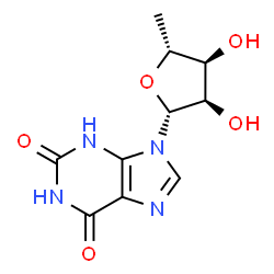 ChemSpider 2D Image | 5'-Deoxyxanthosine | C10H12N4O5