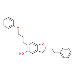 ChemSpider 2D Image | 2,3-Dihydro-6-(3-phenoxypropyl)-2-(2-phenylethyl)-5-benzofuranol | C25H26O3