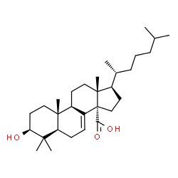 ChemSpider 2D Image | (3beta)-3-Hydroxylanost-7-en-30-oic acid | C30H50O3