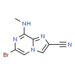 ChemSpider 2D Image | 6-Bromo-8-(methylamino)imidazo[1,2-a]pyrazine-2-carbonitrile | C8H6BrN5