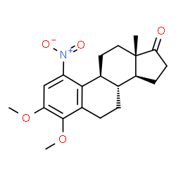 ChemSpider 2D Image | 3,4-Dimethoxy-1-nitroestra-1,3,5(10)-trien-17-one | C20H25NO5