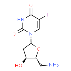ChemSpider 2D Image | 5'-Amino-2',5'-dideoxy-5-iodouridine | C9H12IN3O4