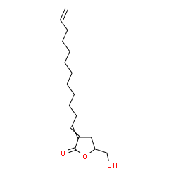 ChemSpider 2D Image | 3-(11-Dodecen-1-ylidene)-5-(hydroxymethyl)dihydro-2(3H)-furanone | C17H28O3
