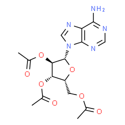 ChemSpider 2D Image | 9-(2,3,5-Tri-O-acetyl-beta-D-xylofuranosyl)-9H-purin-6-amine | C16H19N5O7