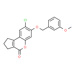 ChemSpider 2D Image | 8-Chloro-7-[(3-methoxybenzyl)oxy]-2,3-dihydrocyclopenta[c]chromen-4(1H)-one | C20H17ClO4