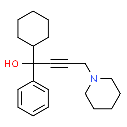 ChemSpider 2D Image | 1-Cyclohexyl-1-phenyl-4-(1-piperidinyl)-2-butyn-1-ol | C21H29NO