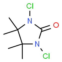 ChemSpider 2D Image | 1,3-Dichloro-4,4,5,5-tetramethyl-2-imidazolidinone | C7H12Cl2N2O