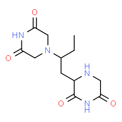 ChemSpider 2D Image | 3-[2-(3,5-Dioxo-1-piperazinyl)butyl]-2,6-piperazinedione | C12H18N4O4