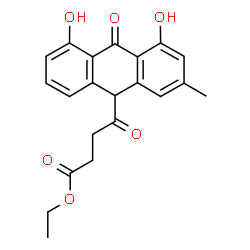 ChemSpider 2D Image | Ethyl 4-(4,5-dihydroxy-2-methyl-10-oxo-9,10-dihydro-9-anthracenyl)-4-oxobutanoate | C21H20O6